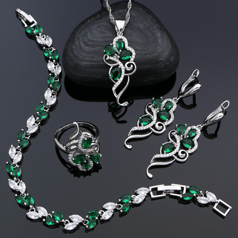 Crystal Growing Kit - Green Stones 925 Sterling Silver Bridal