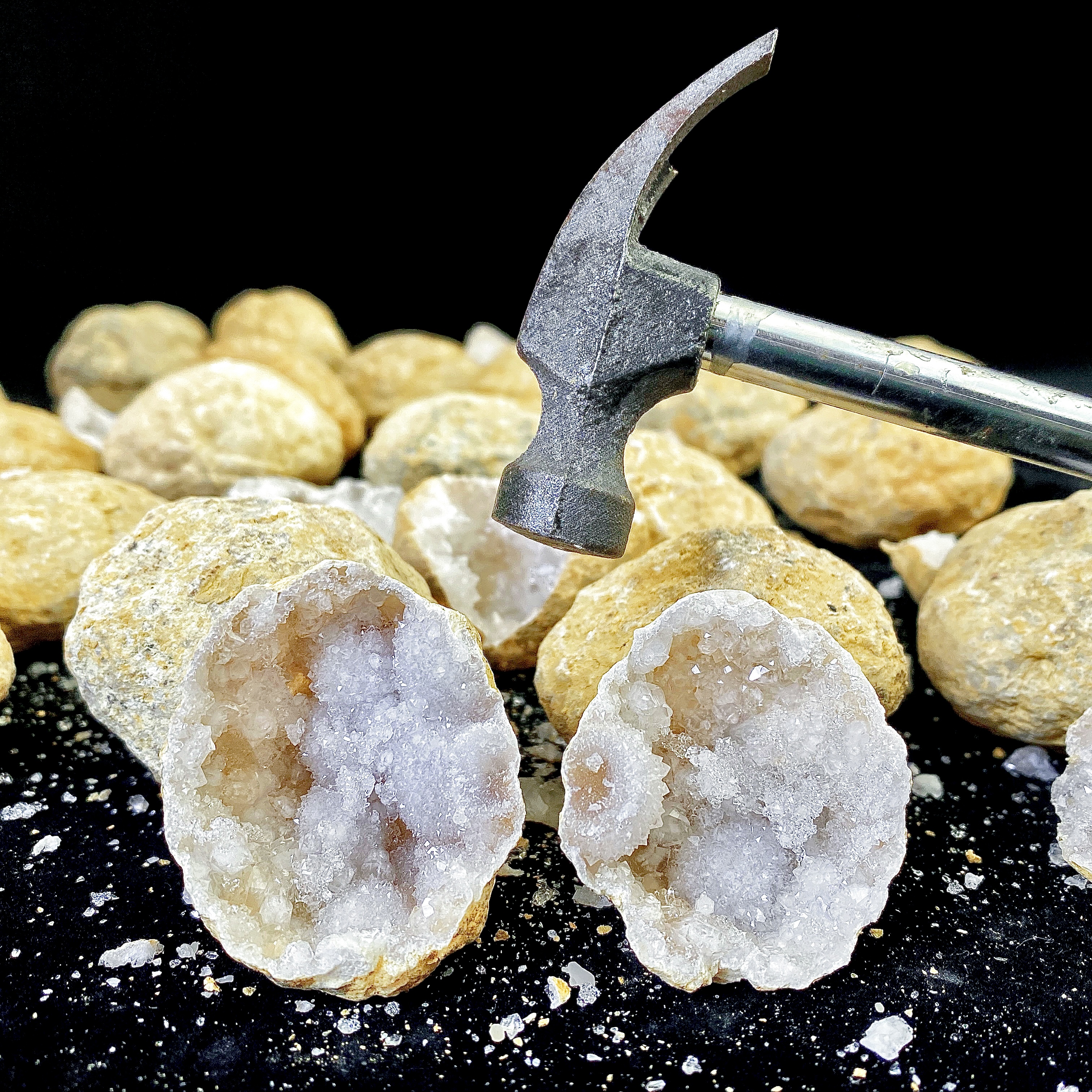 Random 1PC Unopened Natural Ag - Geode Crystal Break 评论和价格