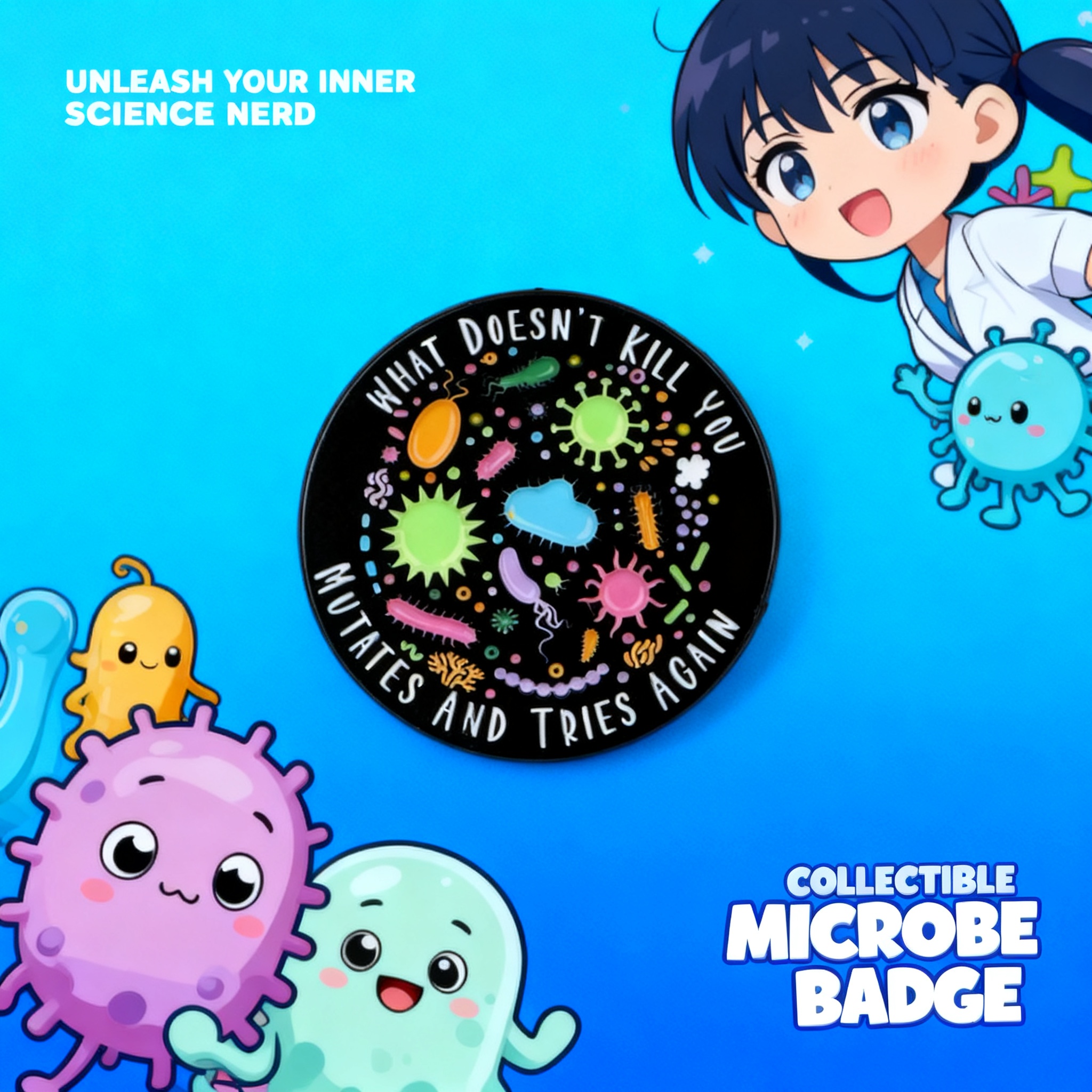 Bacterial Enamel Pin Nurse Doc - Science Toys 评论和价格