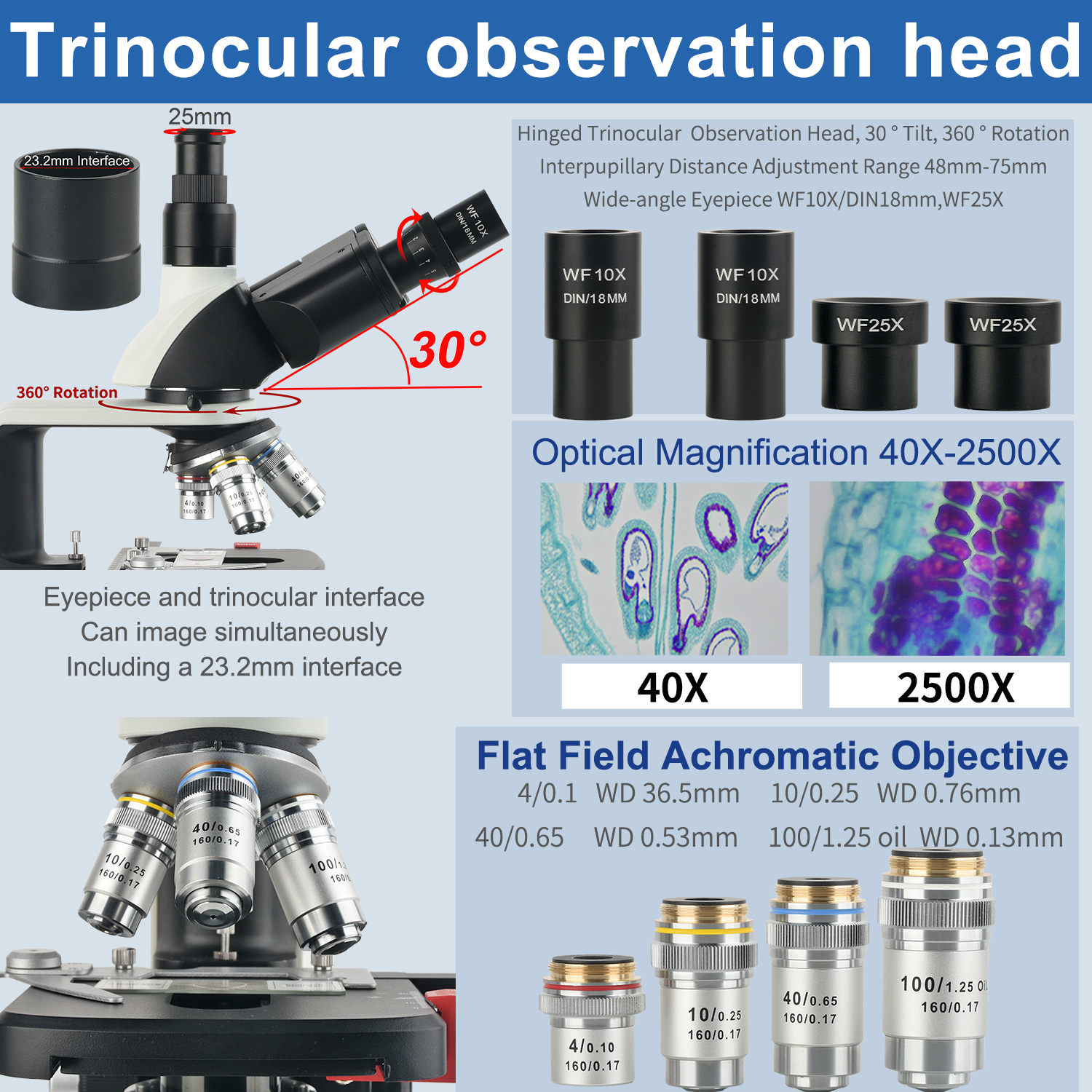 KOPPACE 40X-2500X Electron Com - Microscope Compound 40X 评论和价格