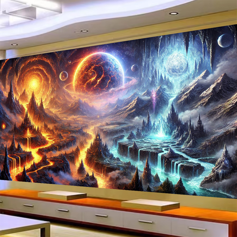 5D DIY Large Diamond Painting  - Volcano Kit Eruption 评论和价格