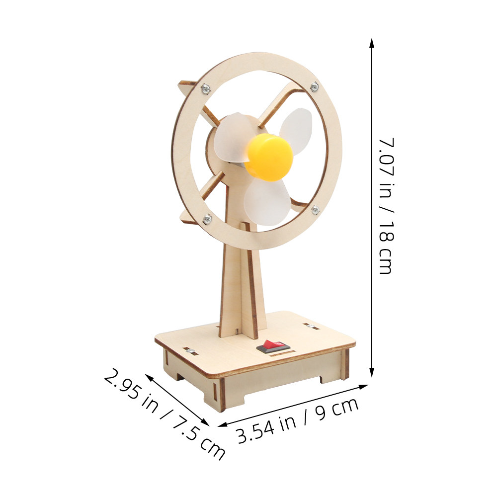 1Set Wooden Fan DIY Assembly M - Science Toys Diy 评论和价格