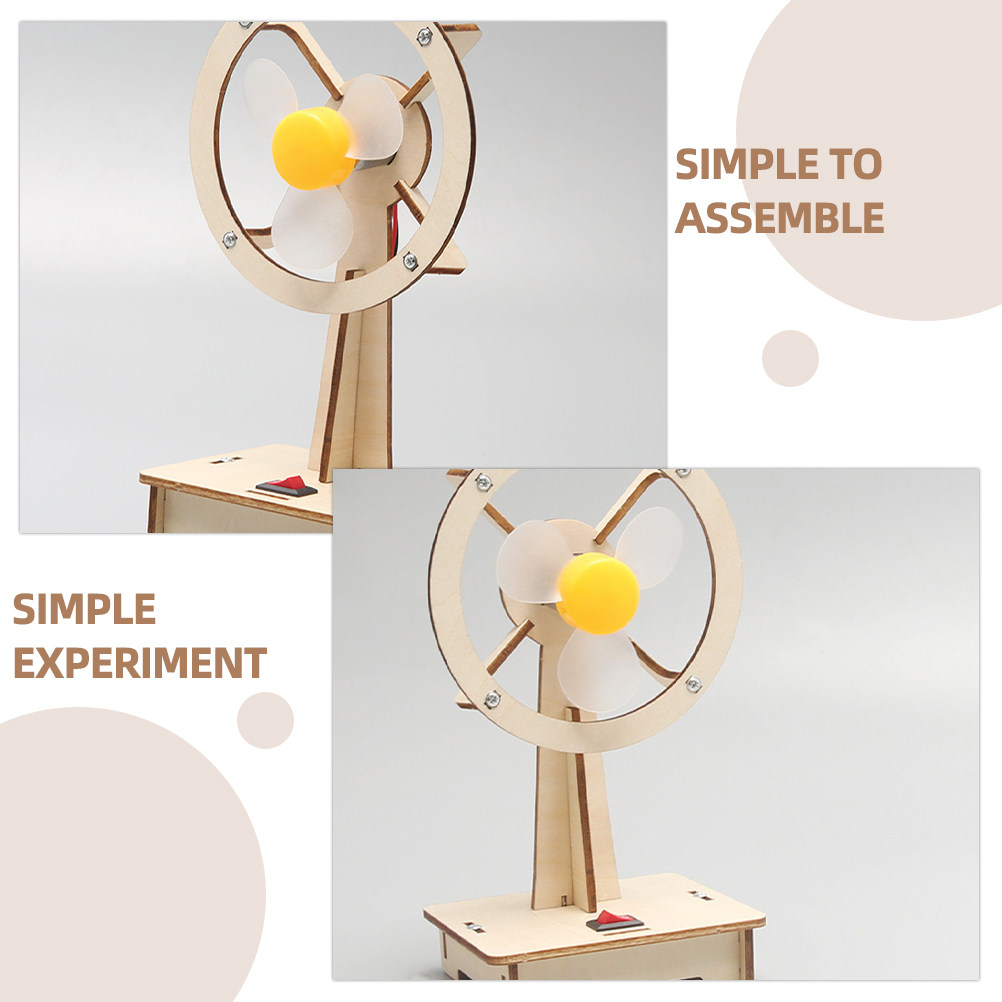 1Set Wooden Fan DIY Assembly M - Science Toys Diy 评论和价格