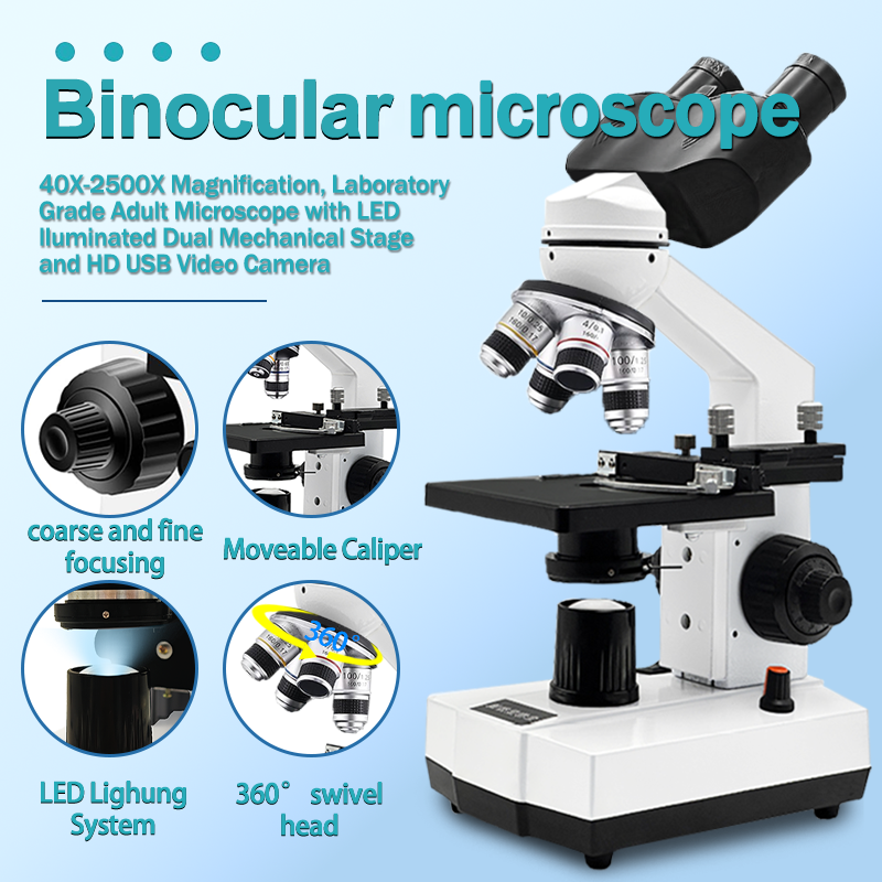 Compound Microscope,40X-2500X, - Microscope Compound 40X 评论和价格