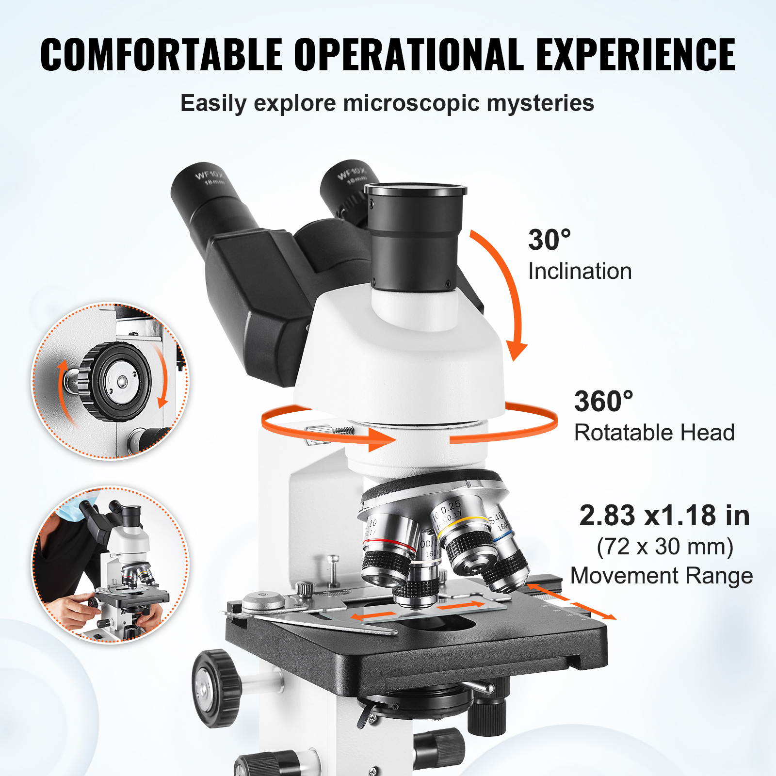VEVOR Compound Trinocular Micr - Microscope Compound 40X 评论和价格