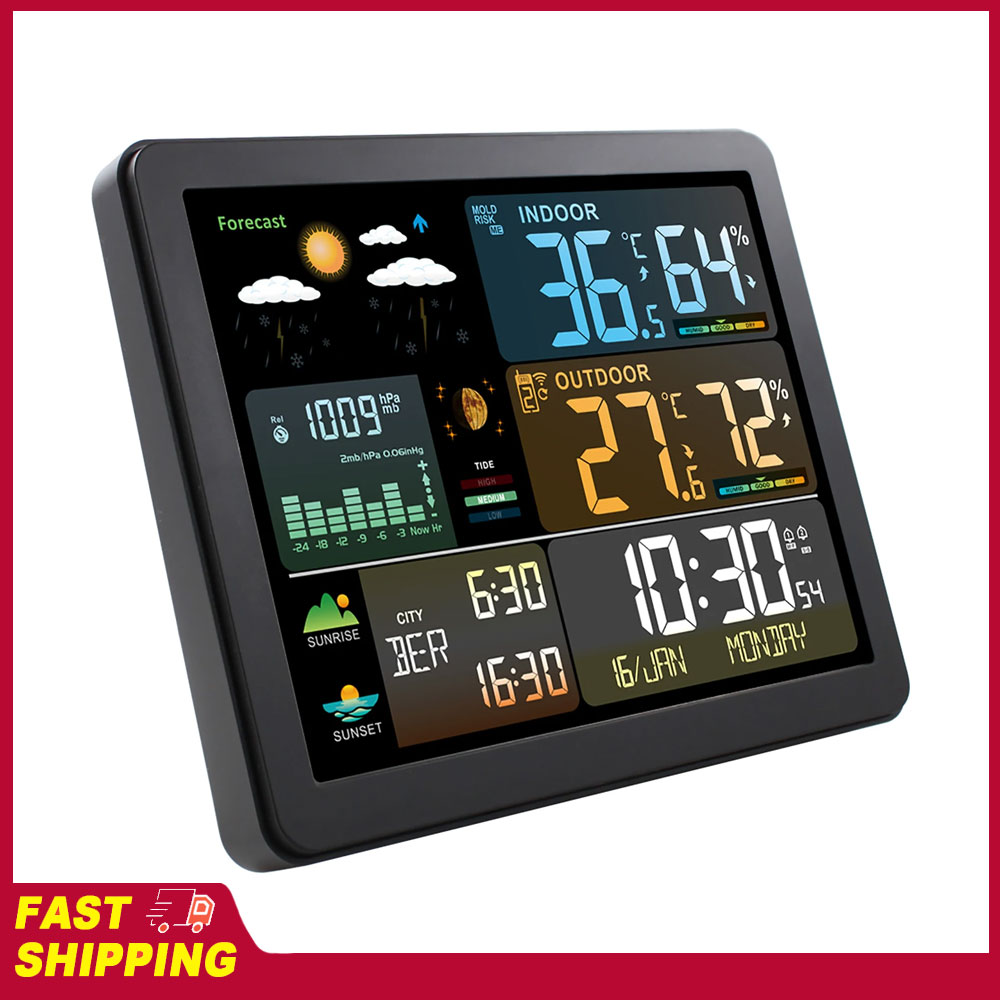 Multifunctional Large Color Sc - Weather Station Indoor 评论和价格