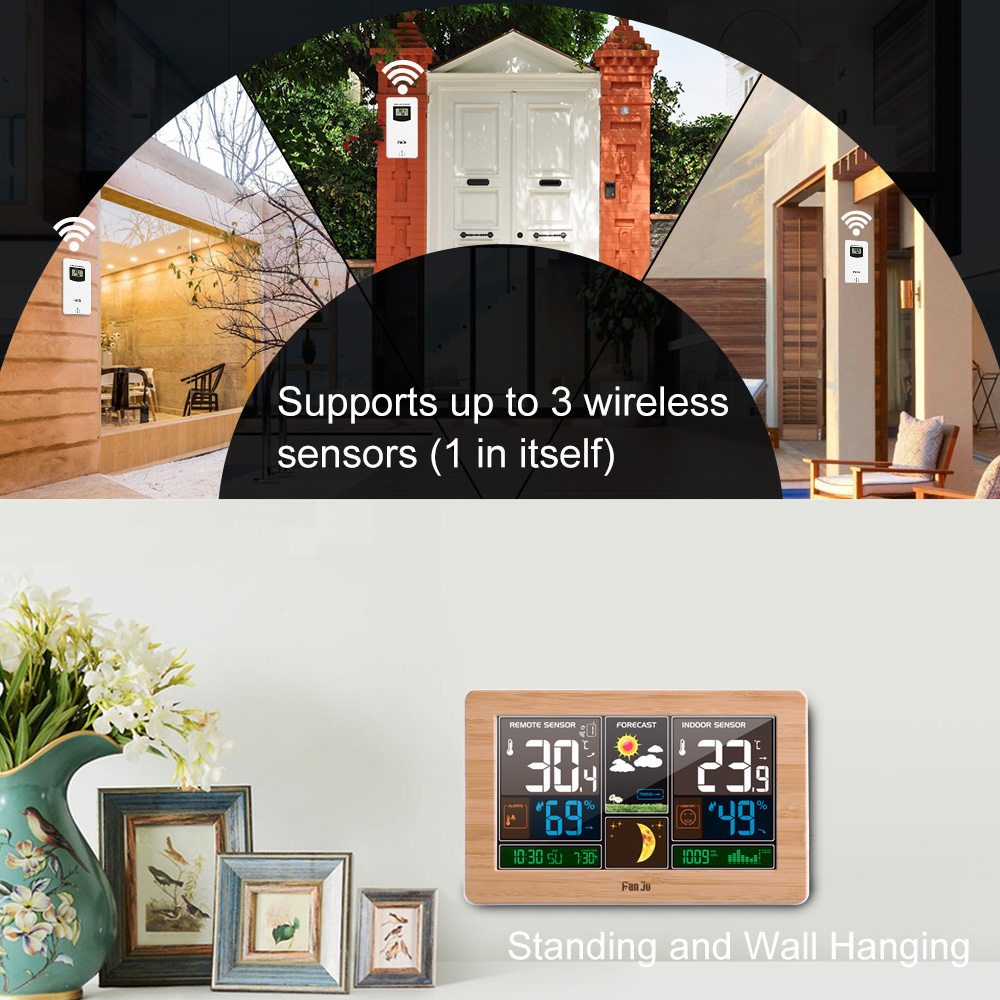 FanJu FJ3378 Digital Alarm Clo - Weather Station Indoor 评论和价格
