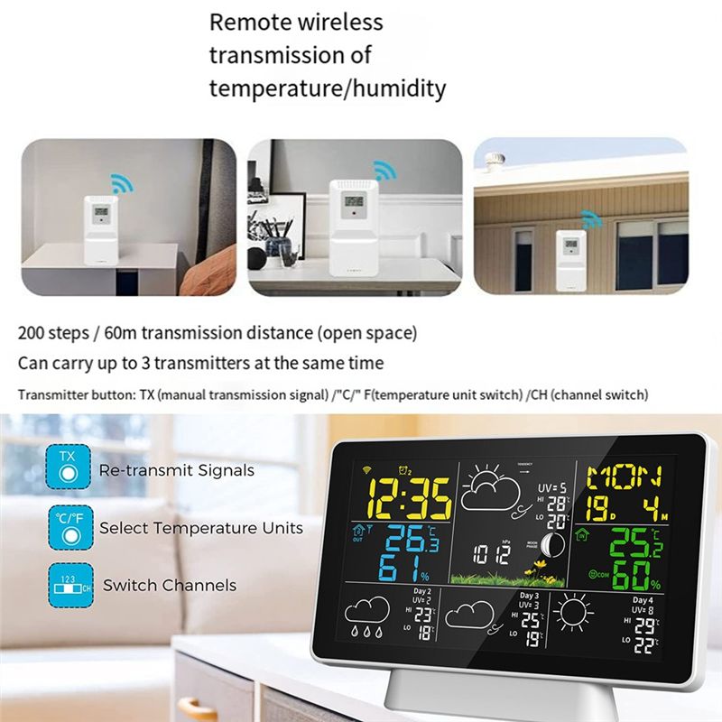 AEE8-LCD Weather Station Wirel - Weather Station Indoor 评论和价格